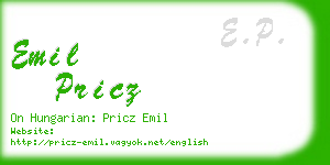 emil pricz business card